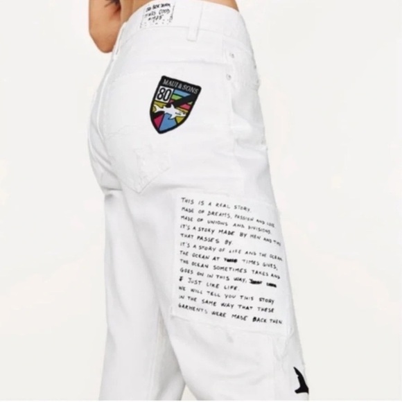 Zara limited edition Maui & Sons white patched Unique Message NWT - Picture 2 of 15